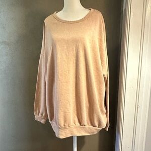 Women’s comfy terry sweat shirt with pockets, vintage look S/M